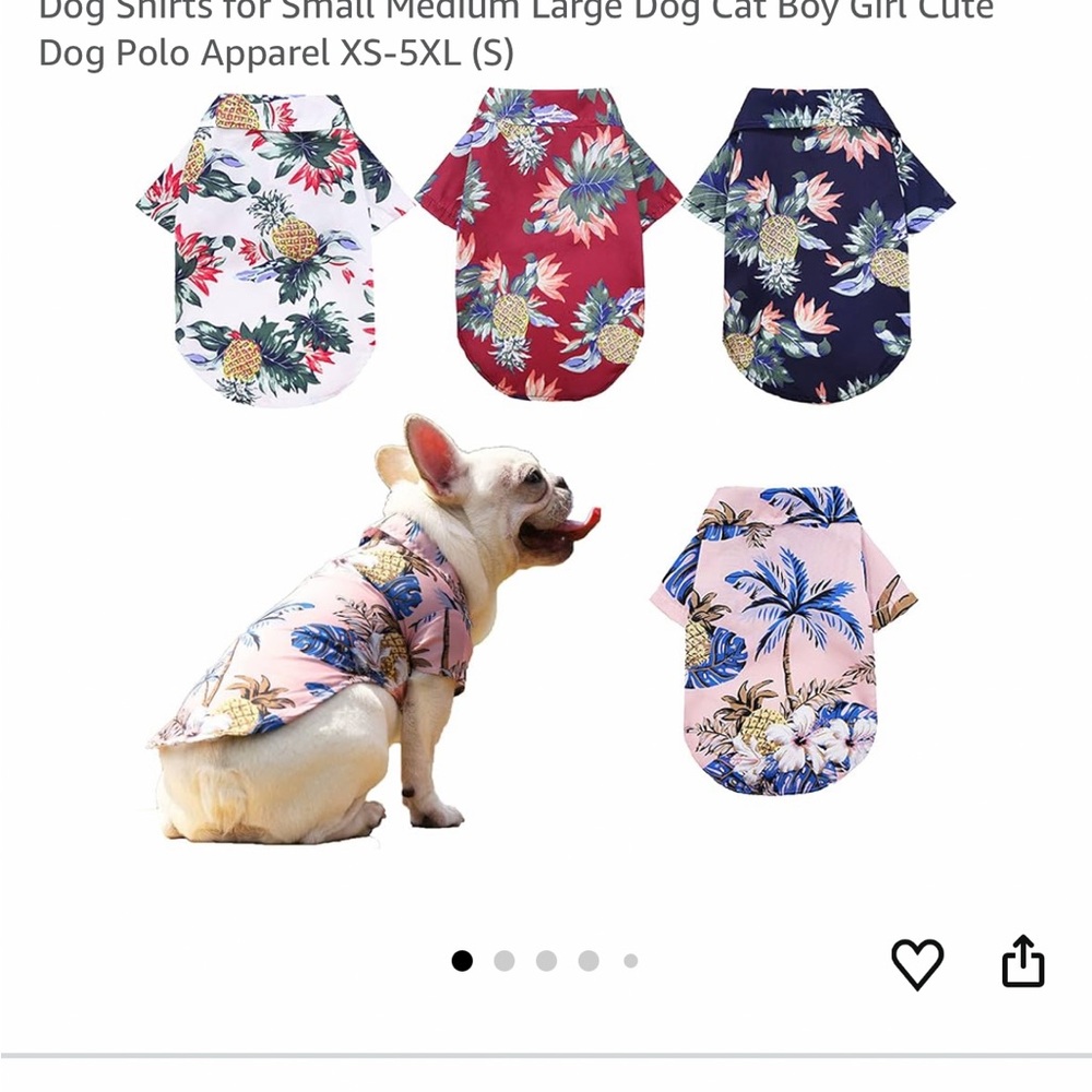 Floral Dog Shirt - Red, Blue, Pink
